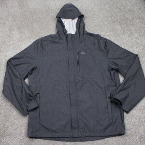Paradox Jacket Mens XL Gray Windbreaker Full Zip Hooded Nylon/Poly Rain Coat